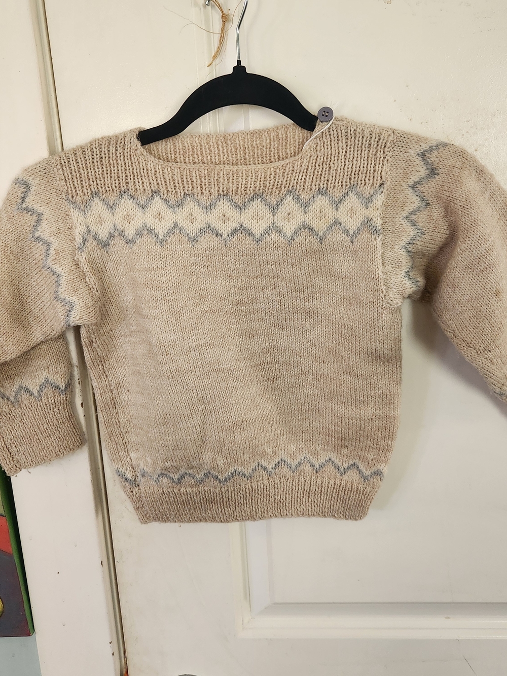 Kidss Cream Patterned Knit Sweater